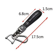 Leather Car Emblem Key Chain Fashion Keyring Keychain for Mercedes Benz W210 W222 W164 W203 W205 W251 CLK GLA ML A200 E320 G63